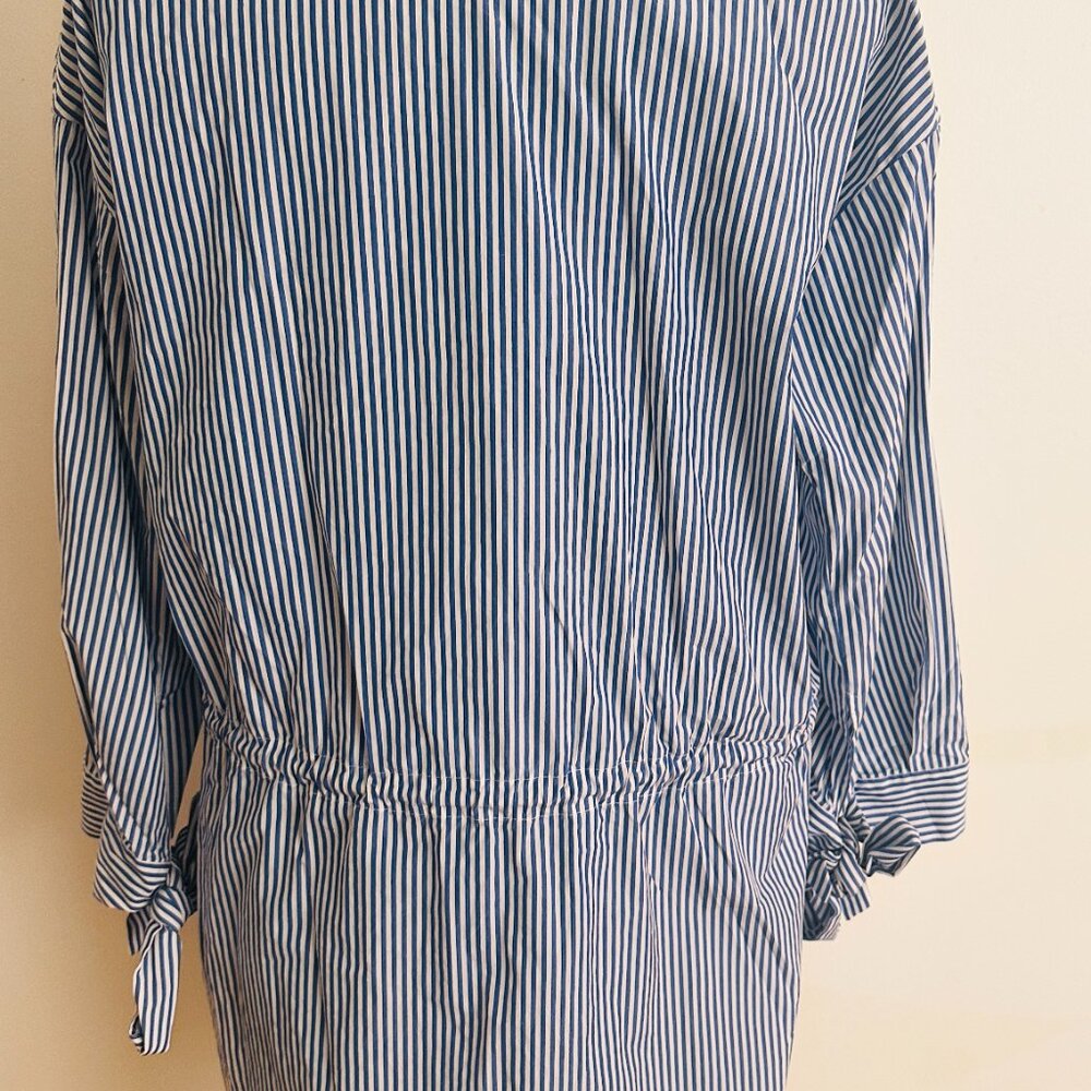 Lafayette 148 Blue White Old Money Crisp Shirt Dress M - Picture 7 of 8